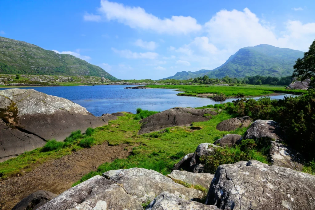 Upper Lake and peaks in Killarney National Park, Kerry.