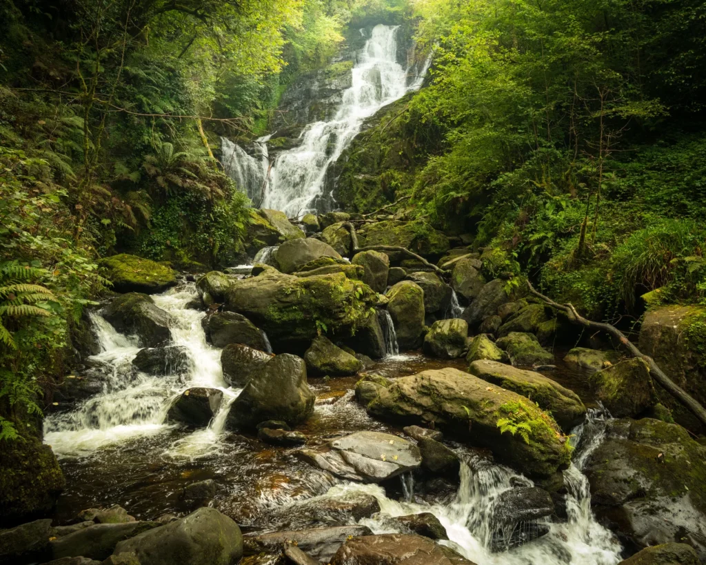 Torc Waterfall in Killarney National Park, shown as regional context for the Killarney base.