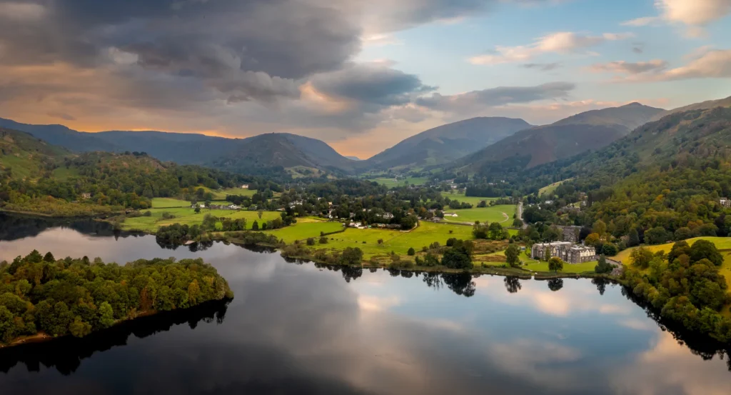 Grasmere village and lake, shown as landscape context for the Wordsworth chapter; not a photograph of Dove Cottage.