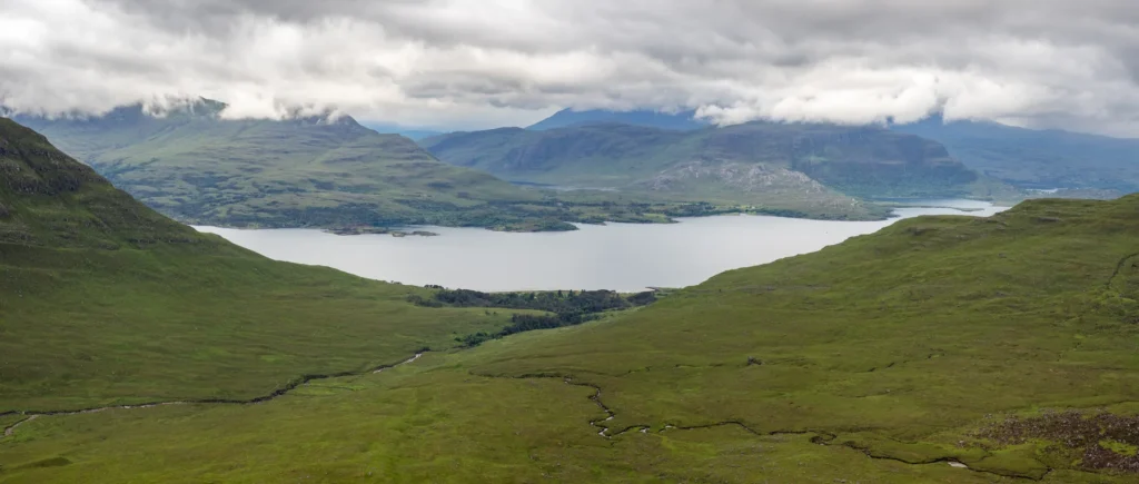 Upper Loch Torridon seen from the Beinn Alligin summit trail.
