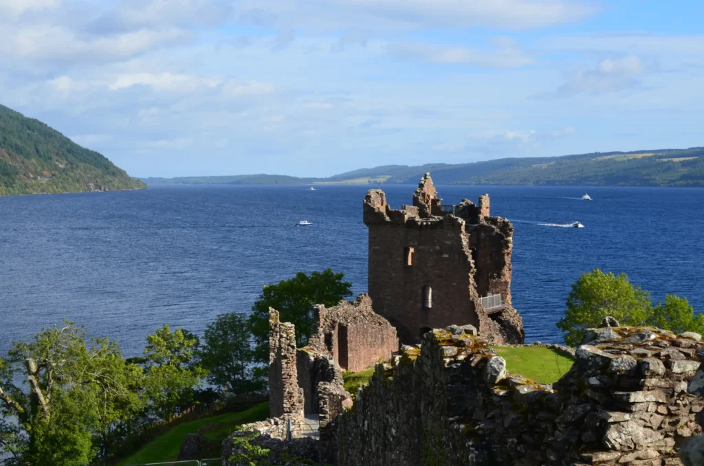 Urquhart Castle ruins beside Loch Ness.