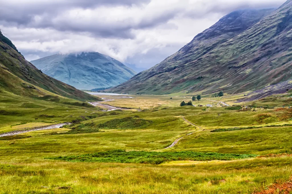 Mountains and the pass at Glencoe, Lochaber.