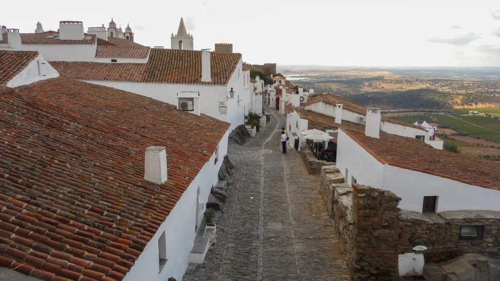 Monsaraz village and surrounding Alentejo countryside.