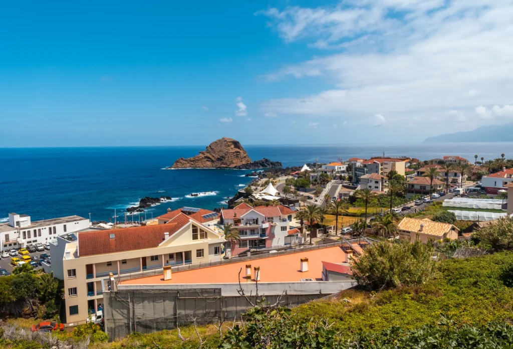 The coastal town of Porto Moniz, known for its natural pools.