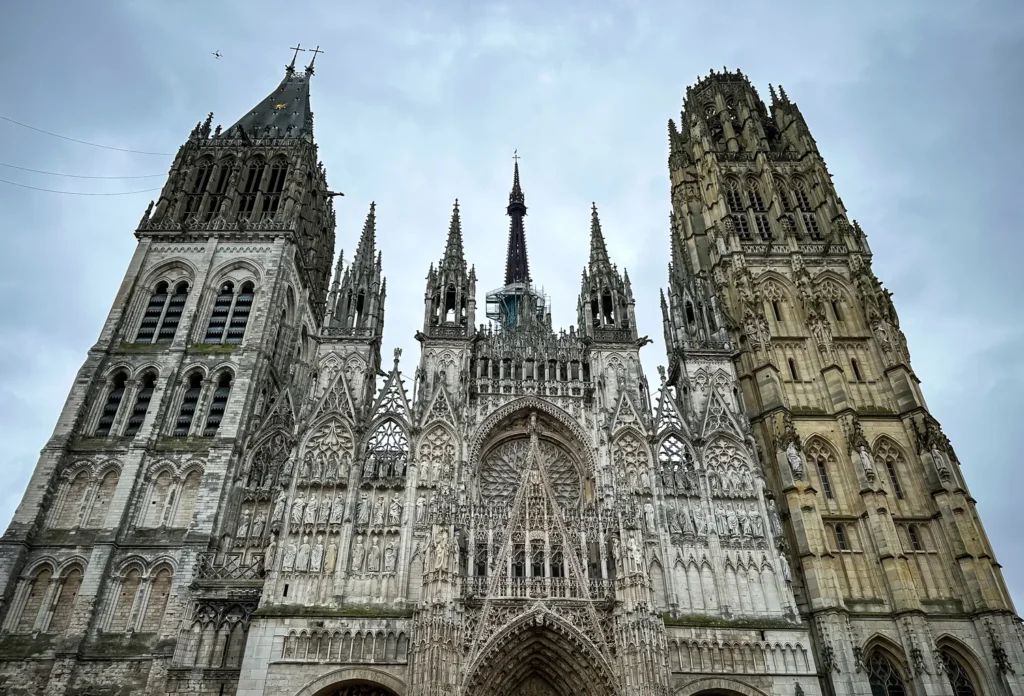The façade of Rouen Cathedral, Normandy.