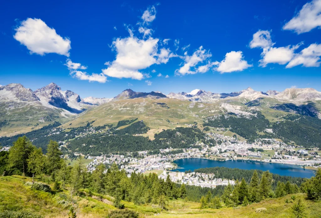 St. Moritz, illustrating a resort base.