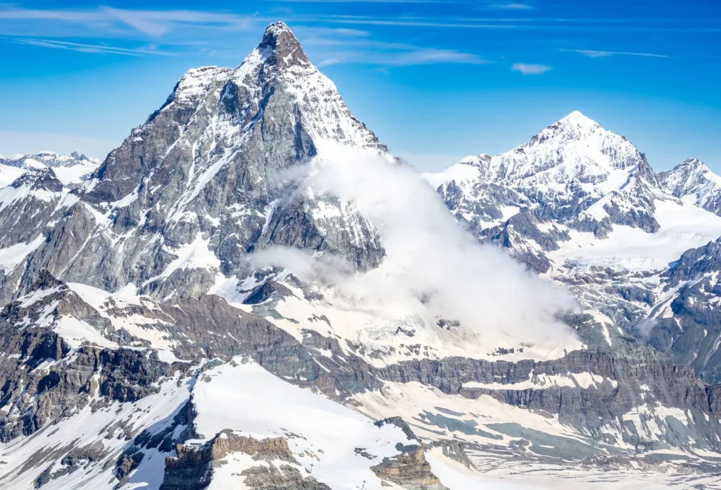 The Matterhorn viewed from Klein Matterhorn. Clear visibility is not guaranteed.