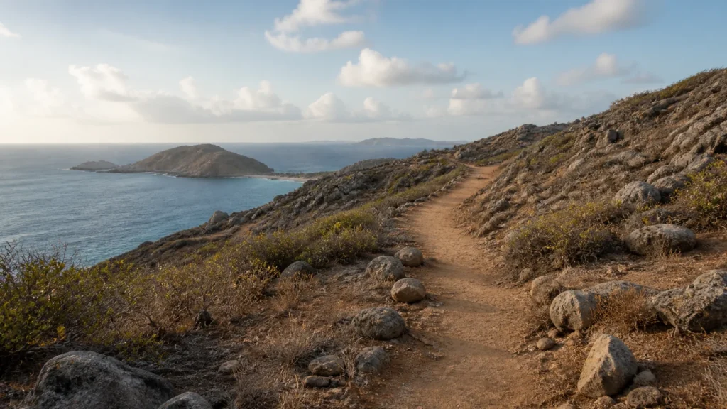 AI-generated editorial visualization of Colombier, Saint Barthelemy.