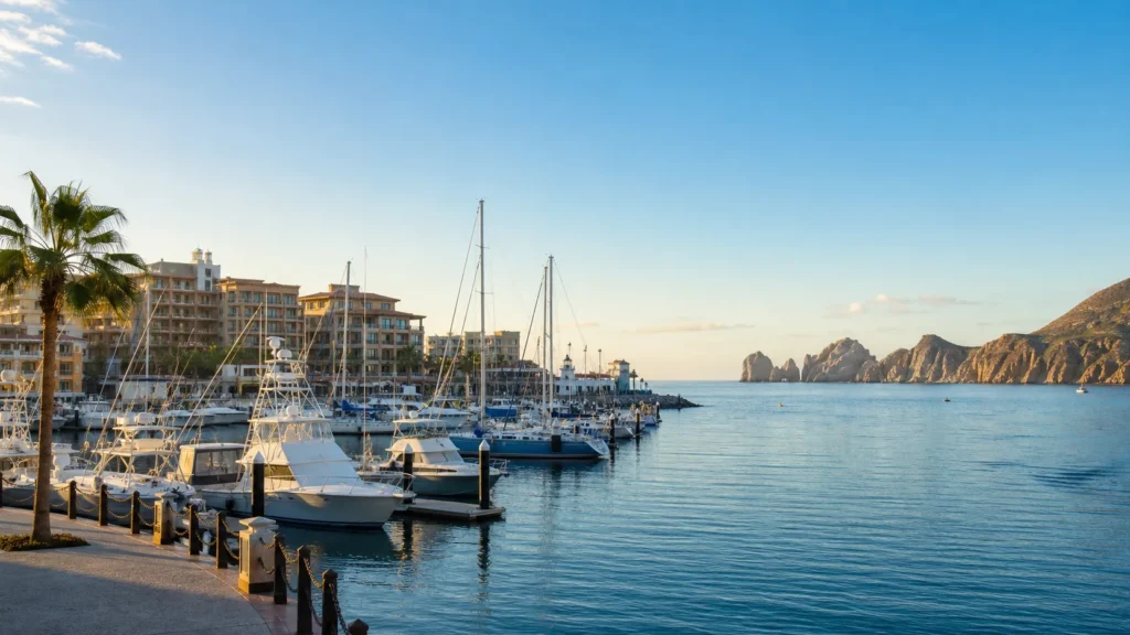 AI-generated editorial visualization of Choose Cabo San Lucas for energy and marina access.