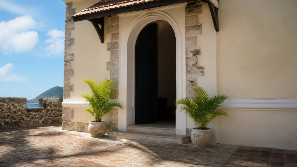 AI-generated editorial visualization of Begin at the Sint Maarten Museum.