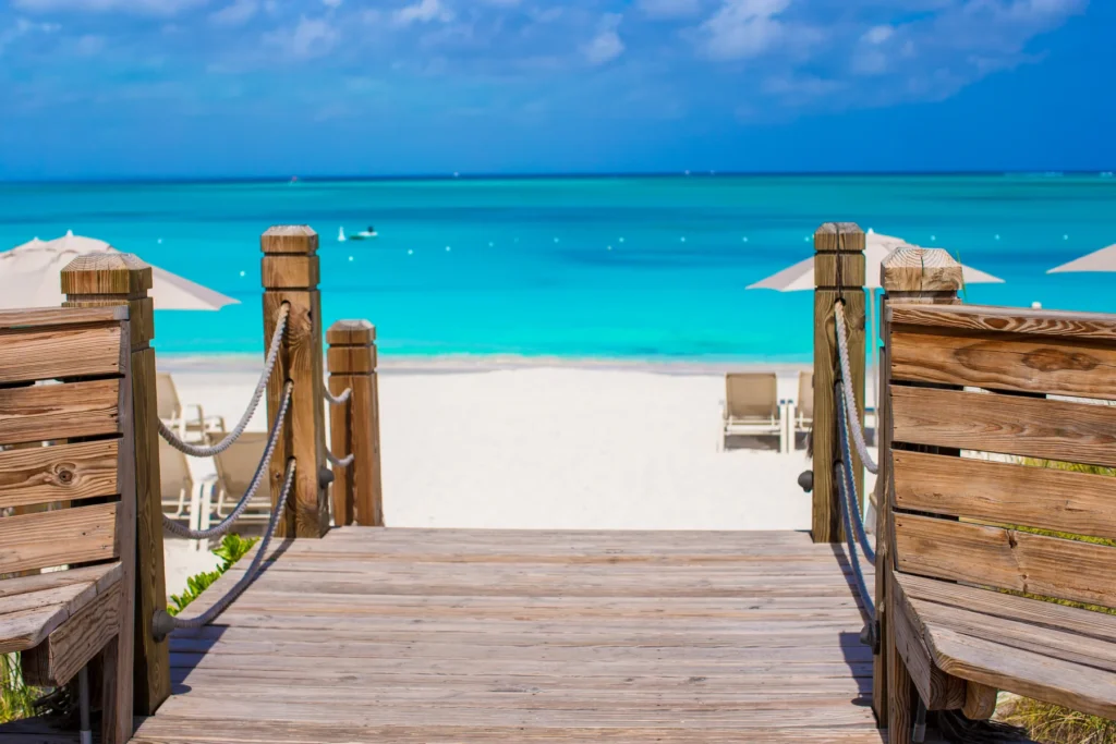 Beautiful tropical landscape on Providenciales Island in the Turks and Caicos, Caribbean