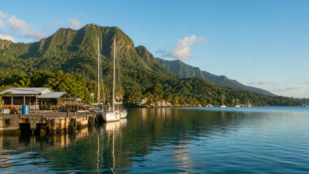 AI-generated editorial visualization of Base on Raiatea for culture and sailing depth.