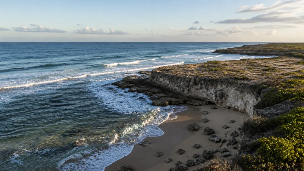 AI-generated editorial visualization of Use Dorado for contained coastal recovery.