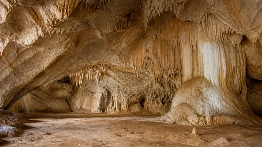 AI-generated editorial visualization of Enter Cueva de las Maravillas on the current public route.