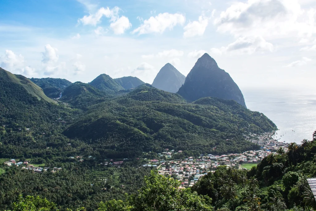 Mountain landscape in Saint Lucia.