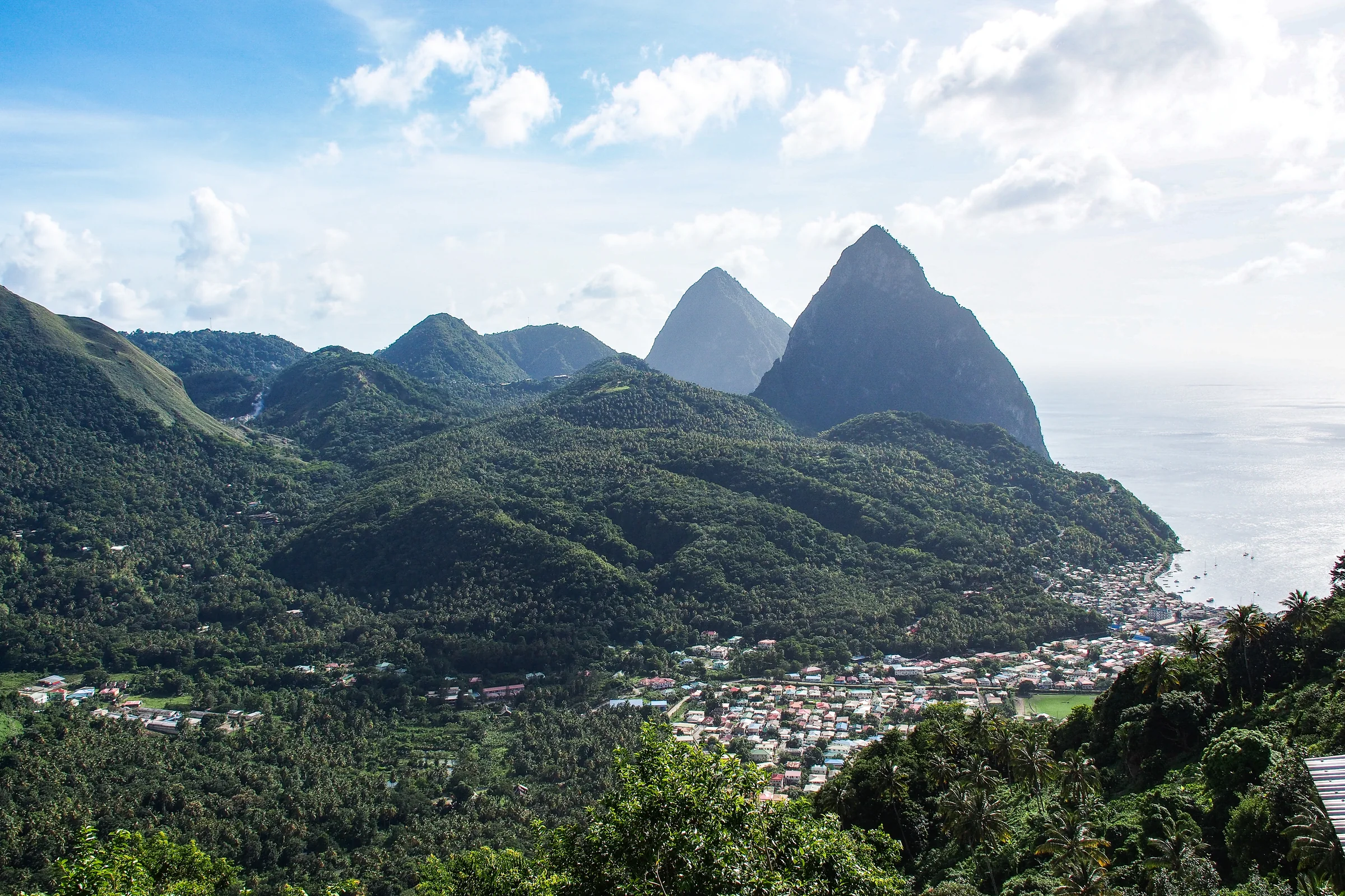 Mountain landscape in Saint Lucia.