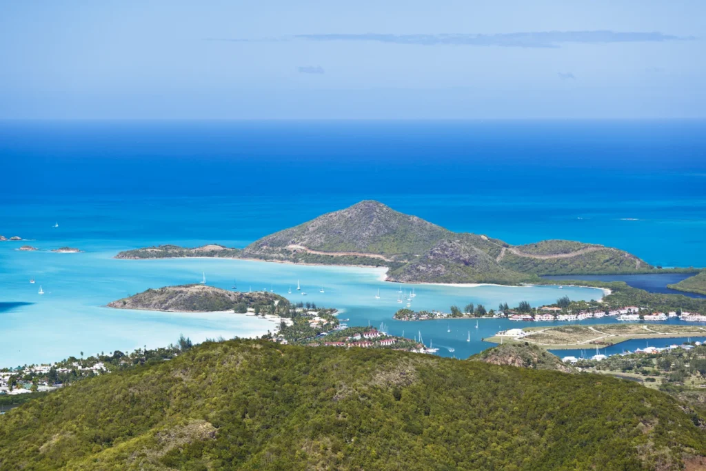 Antigua Coastline High Angle View