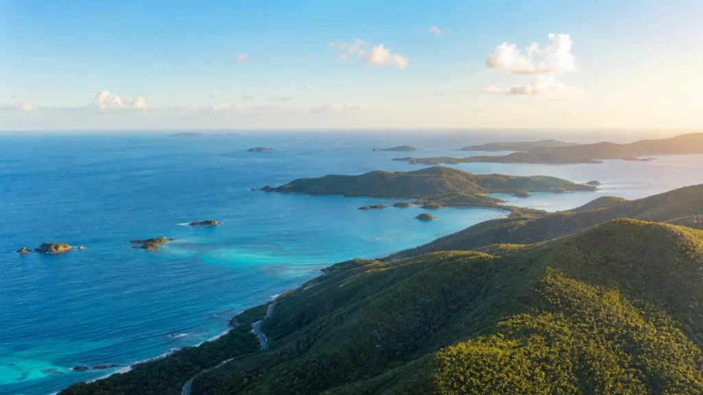 AI-generated editorial visualization of Pillsbury Sound, U.S. Virgin Islands.