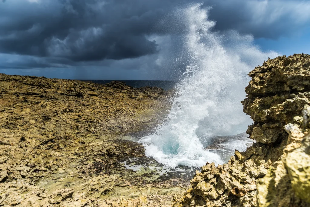 Rough Waves At Shete Boka National Park Views Around Curacao A Small Caribbean Island