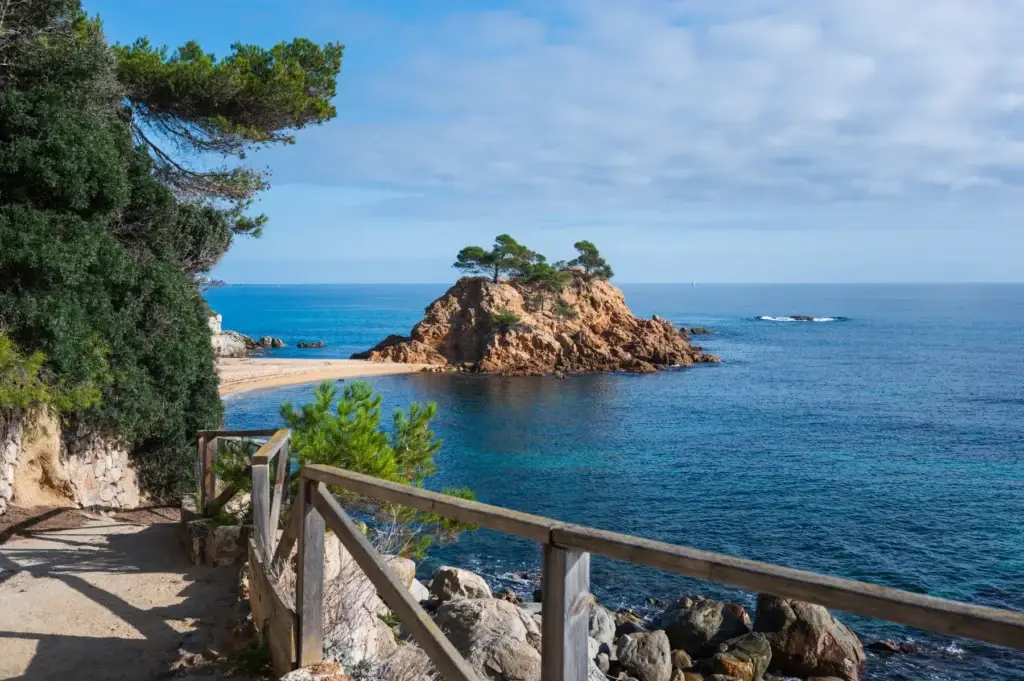 Coastal footpath leading to a cove on the Costa Brava
