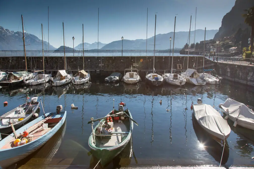 Private motorboat crossing Lake Como