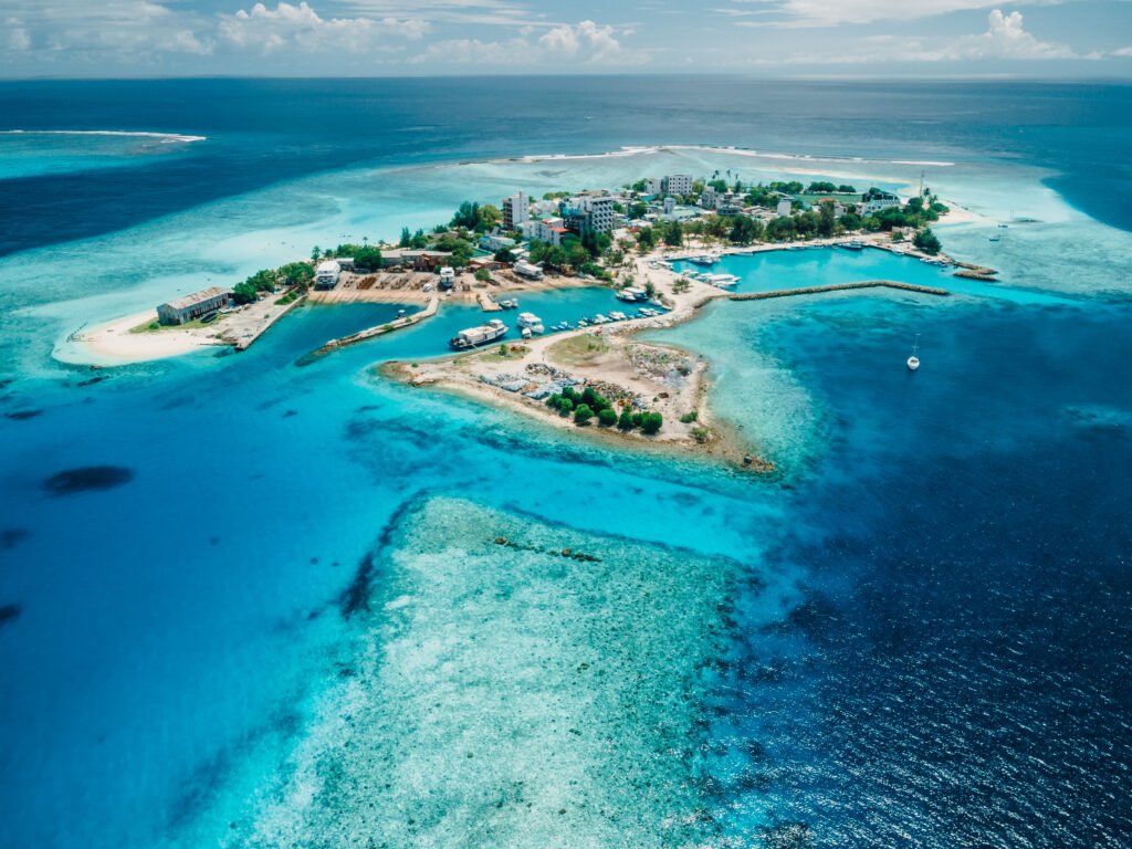 A lived-in local island community in the Maldives