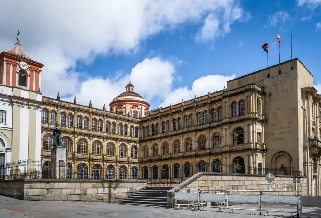 Historic architecture near Plaza de Bolívar, Bogotá.