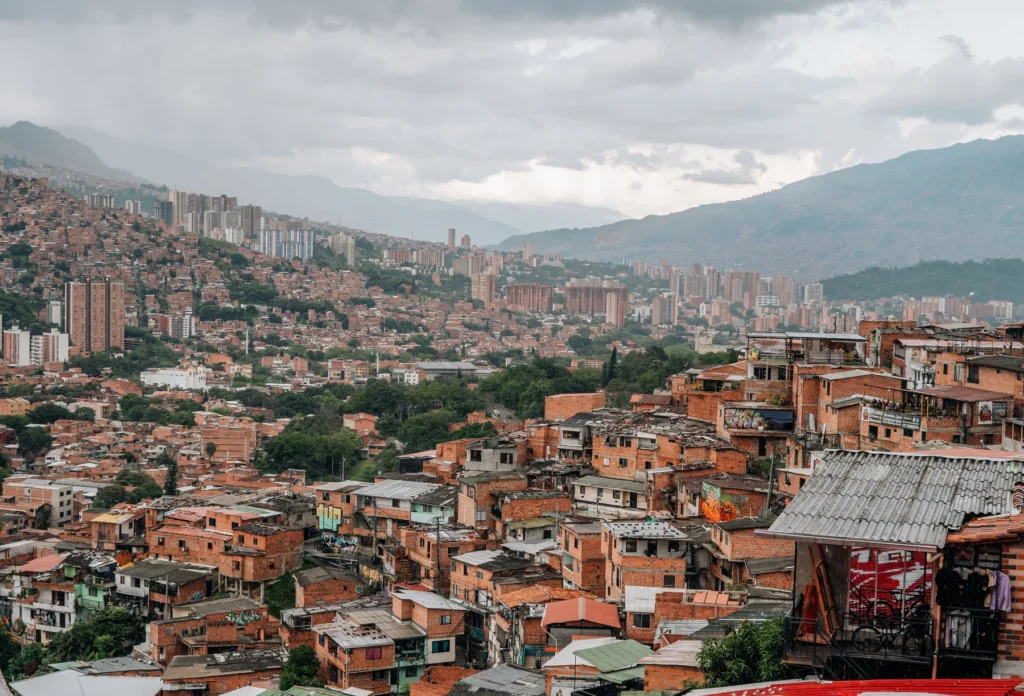 A view across Comuna 13 and Medellín’s hillside neighborhoods.