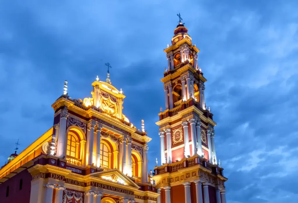 San Francisco Church at night, Salta, Argentina.