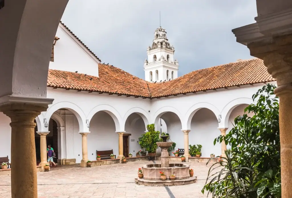 The courtyard of Casa de la Libertad in Sucre, Bolivia.