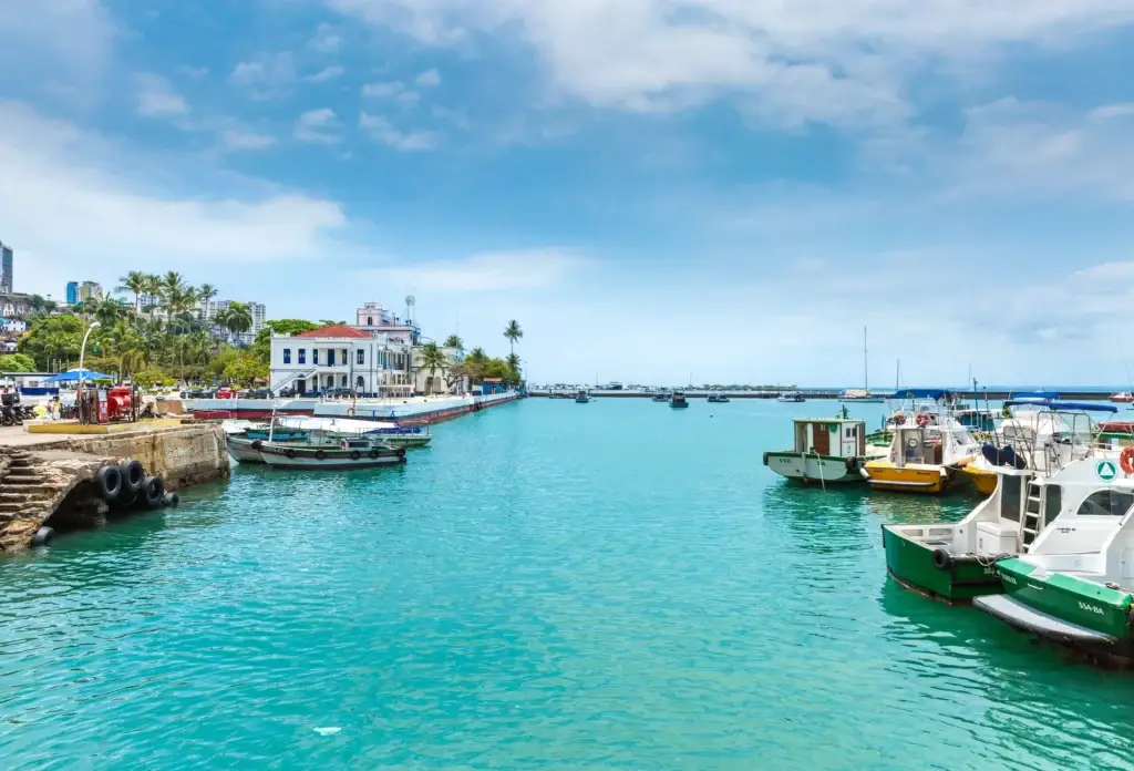 A harbor in Salvador, Bahia, Brazil.