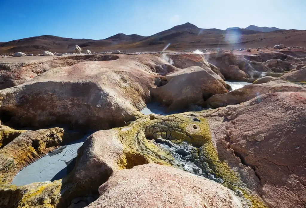 Geothermal mud pots at Sol de Mañana, Bolivia.