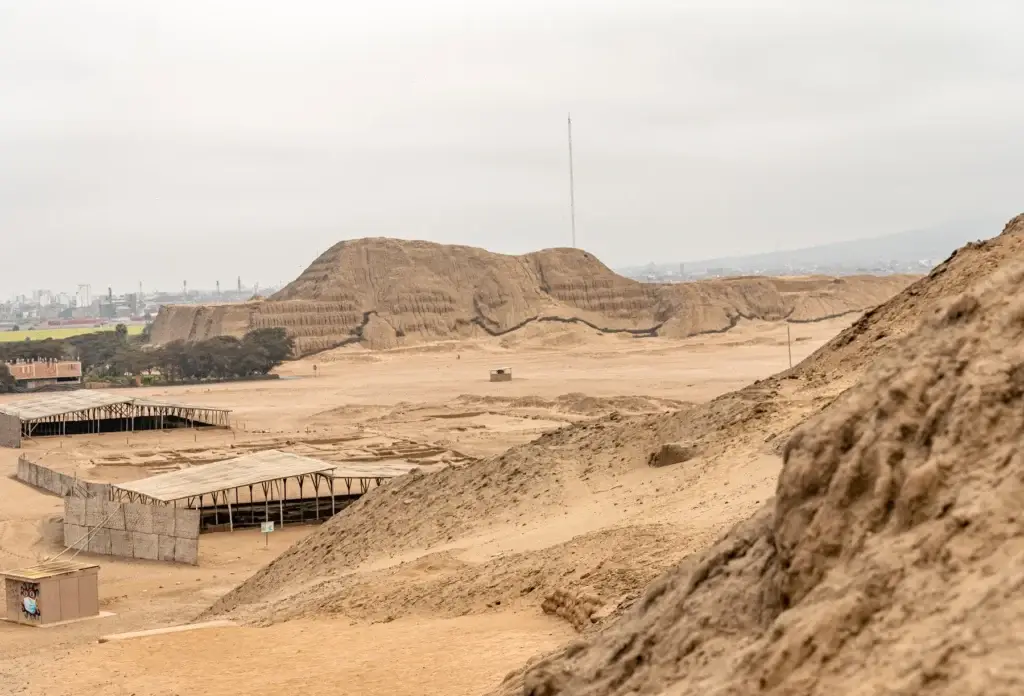 Archaeological landscape near Huaca de la Luna, Trujillo.