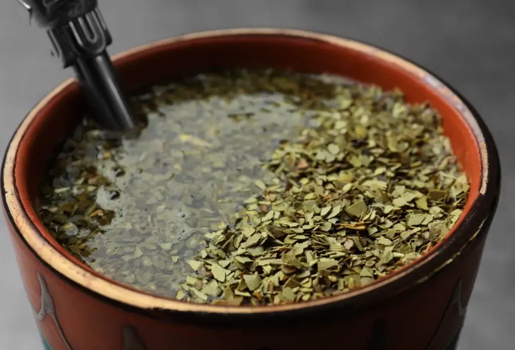 Yerba mate with a bombilla; illustrative drink detail.