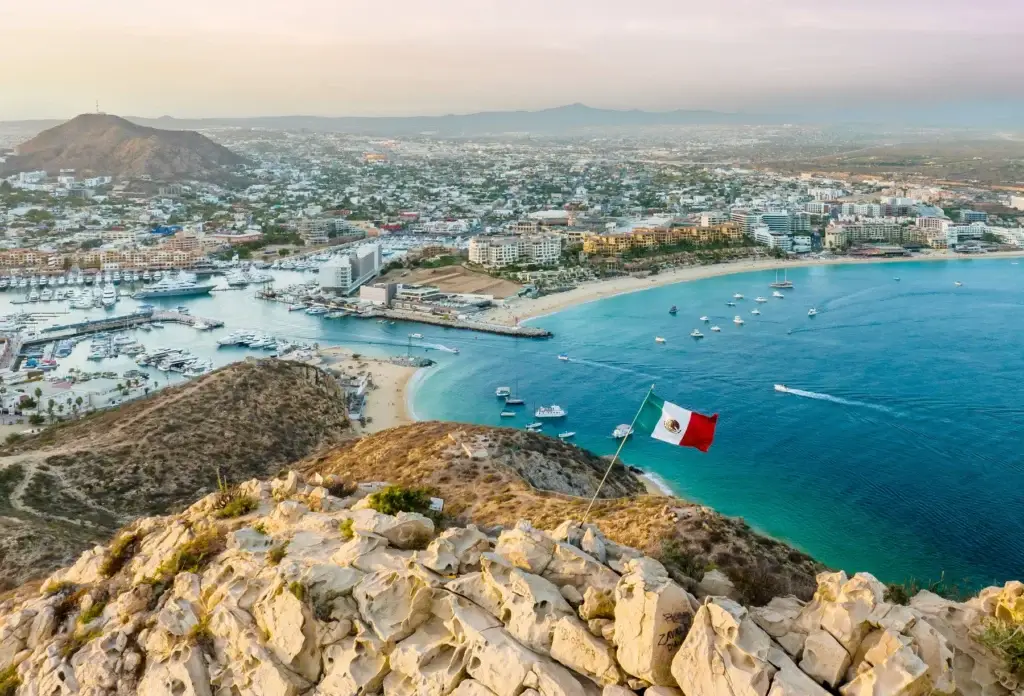 Cabo San Lucas, its marina and bay, Mexico.