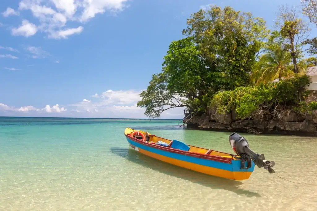 A fishing boat on the Jamaican coast.