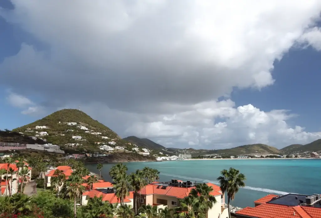 Coastal scenery on the Dutch side of Sint Maarten.