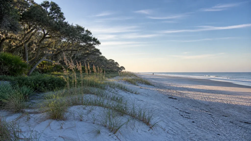 Southern Amelia Island Florida beach, dunes and maritime forest