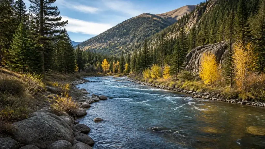 Gallatin River or Gallatin Canyon near Big Sky, Montana
