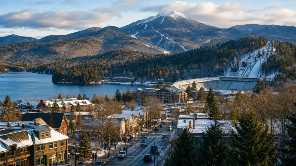 Lake Placid village, Olympic Center or a named Lake Placid Legacy Site with exact metadata
