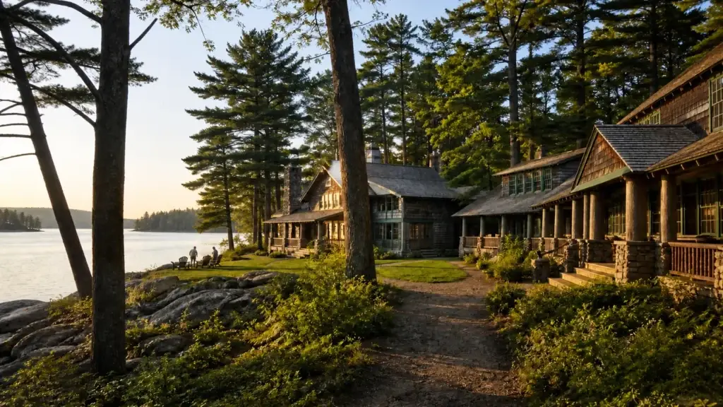 Great Camp Sagamore or Camp Santanoni public exterior with exact metadata
