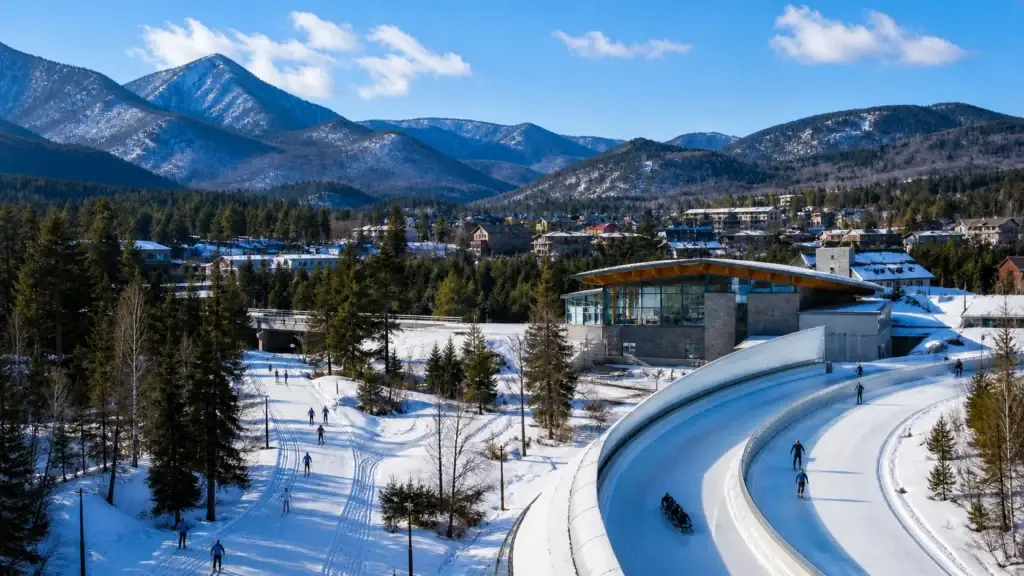 Lake Placid Olympic Museum, Olympic Center, ski jumps or Mt Van Hoevenberg with exact metadata