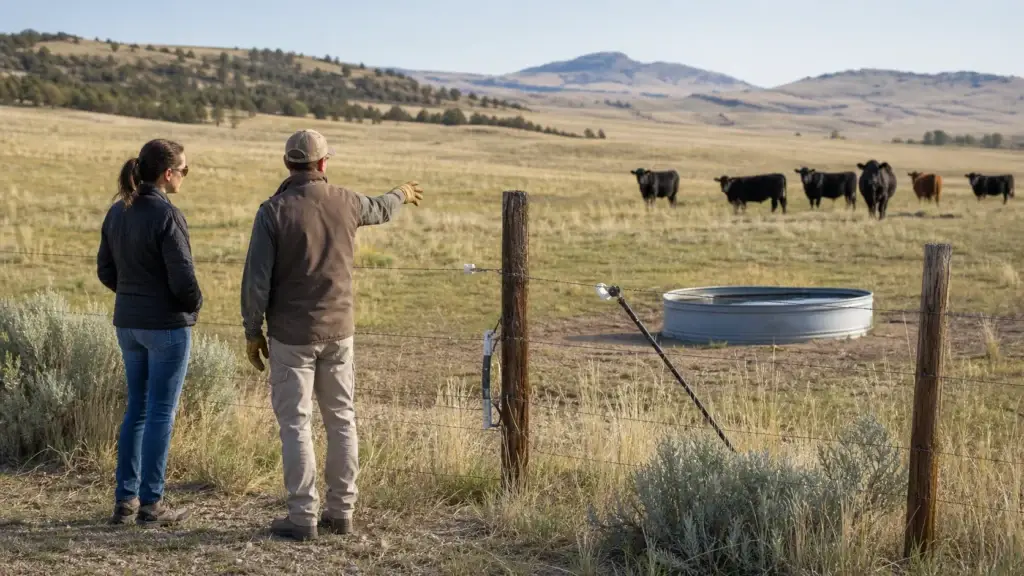 Montana ranch work such as checking fence, water or livestock from a safe distance