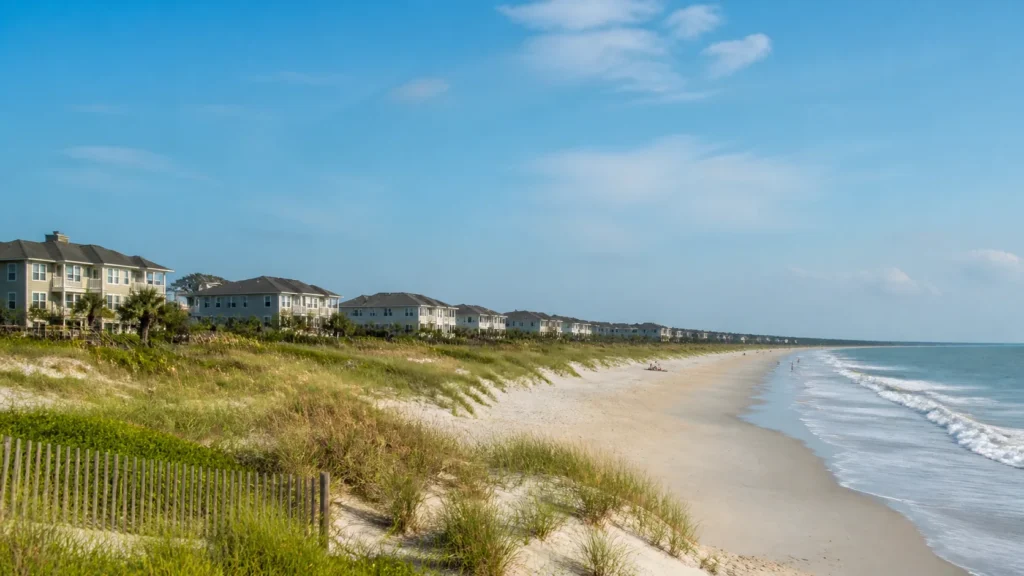 Litchfield Beach South Carolina shoreline, dunes or resort-scale landscape