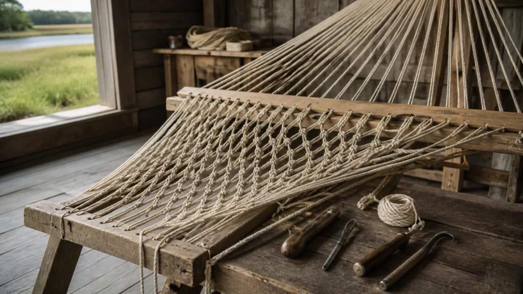 Pawleys Island beach or creek with documented Pawleys Island hammock-weaving context