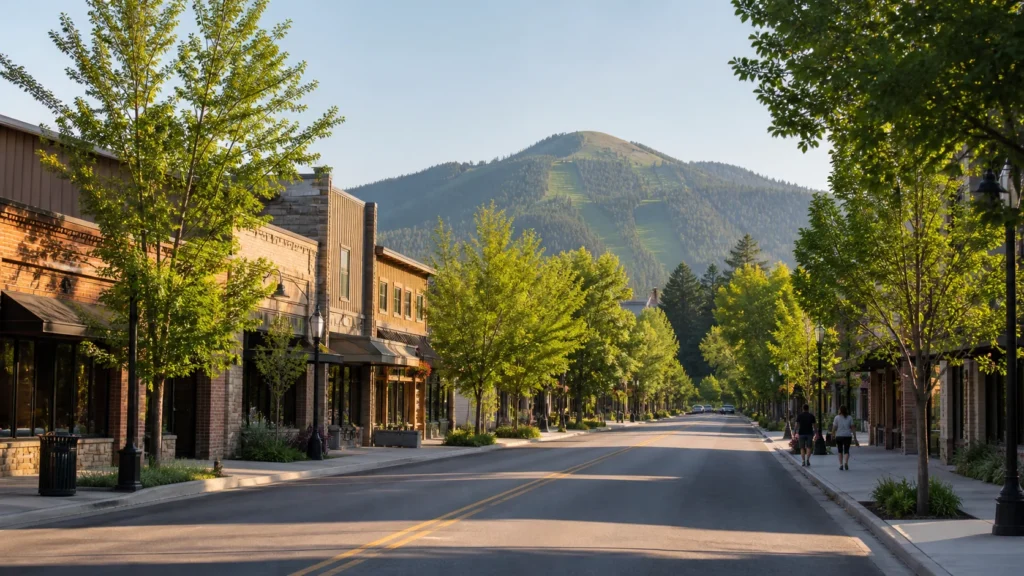 Whitefish Montana downtown, lakefront or close-to-town landscape