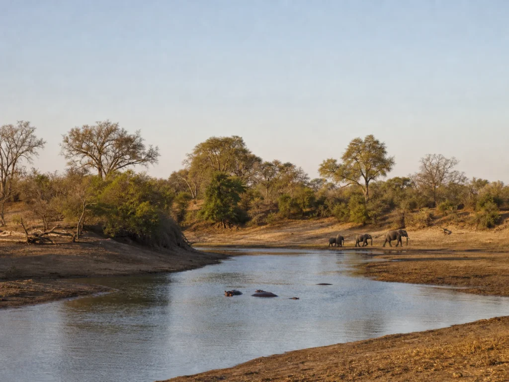 South Luangwa river and wildlife