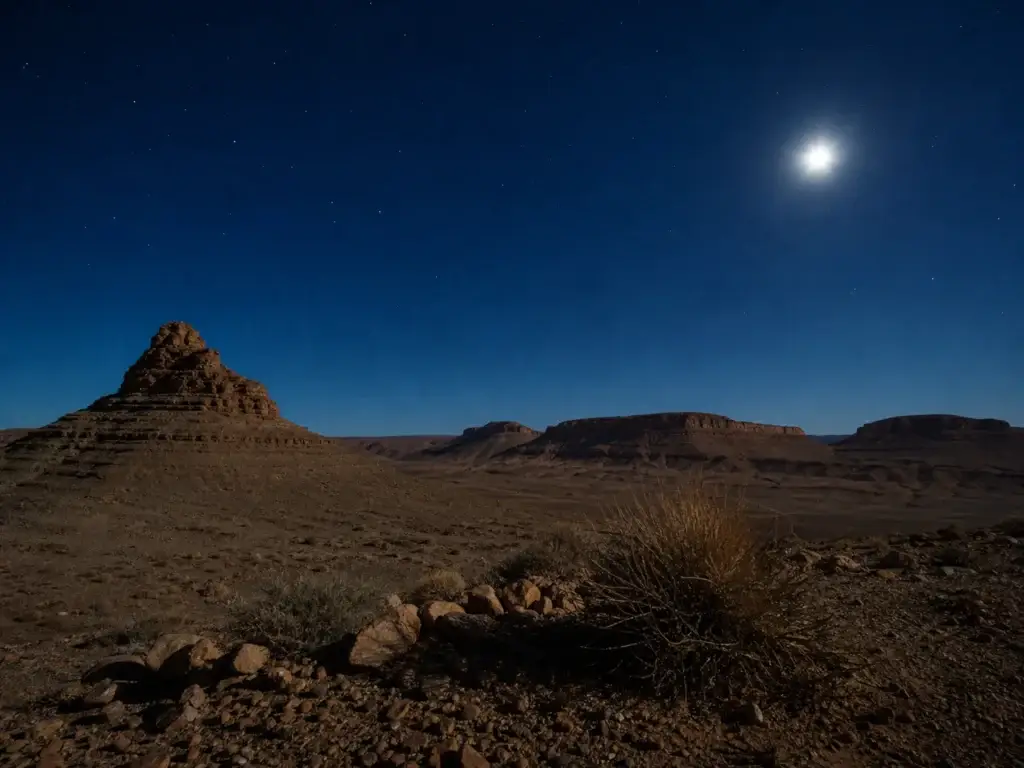 Moroccan desert night landscape