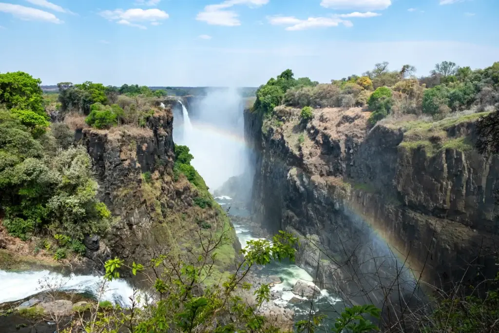 Victoria Falls geology and spray