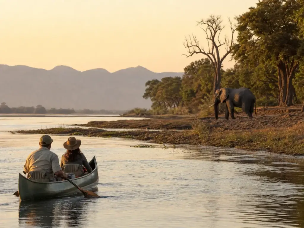 Zambezi canoeing at Mana Pools